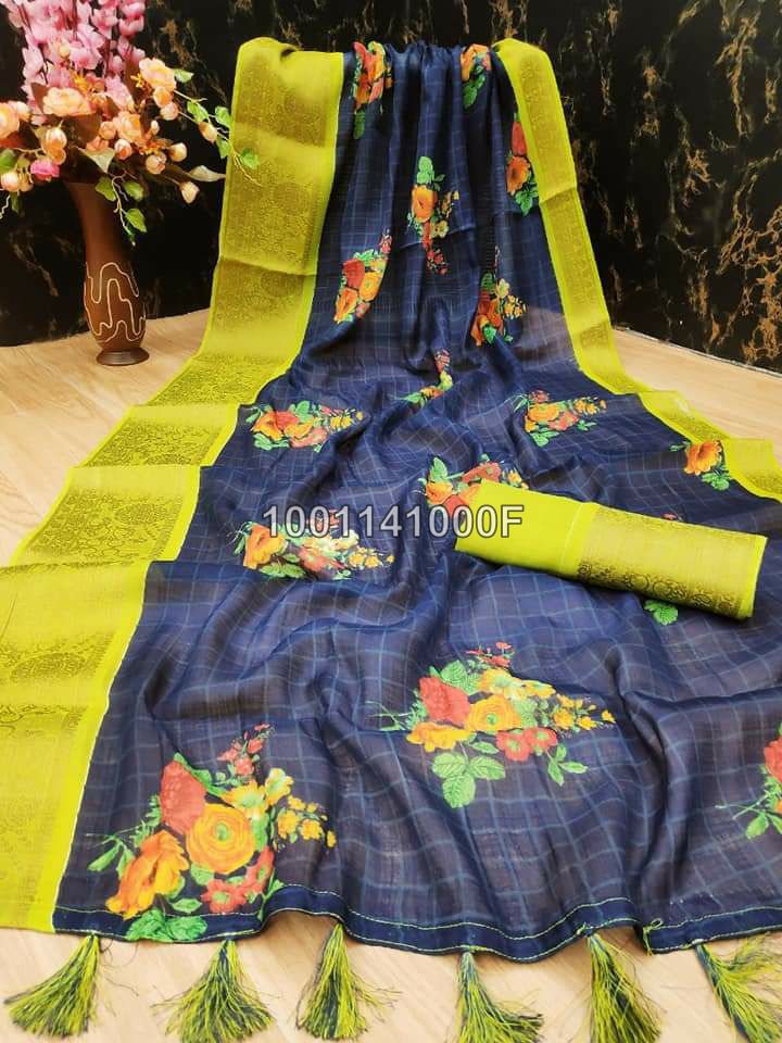 Exclusive Soft Linen Sarees -SH0627