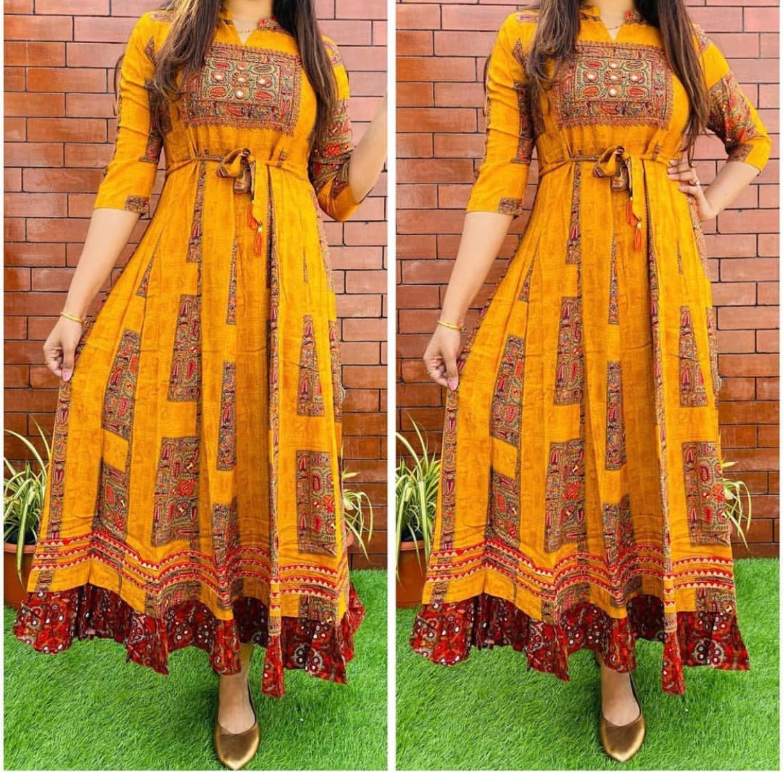 Ethnic Long Gown for Women-SHKS1057