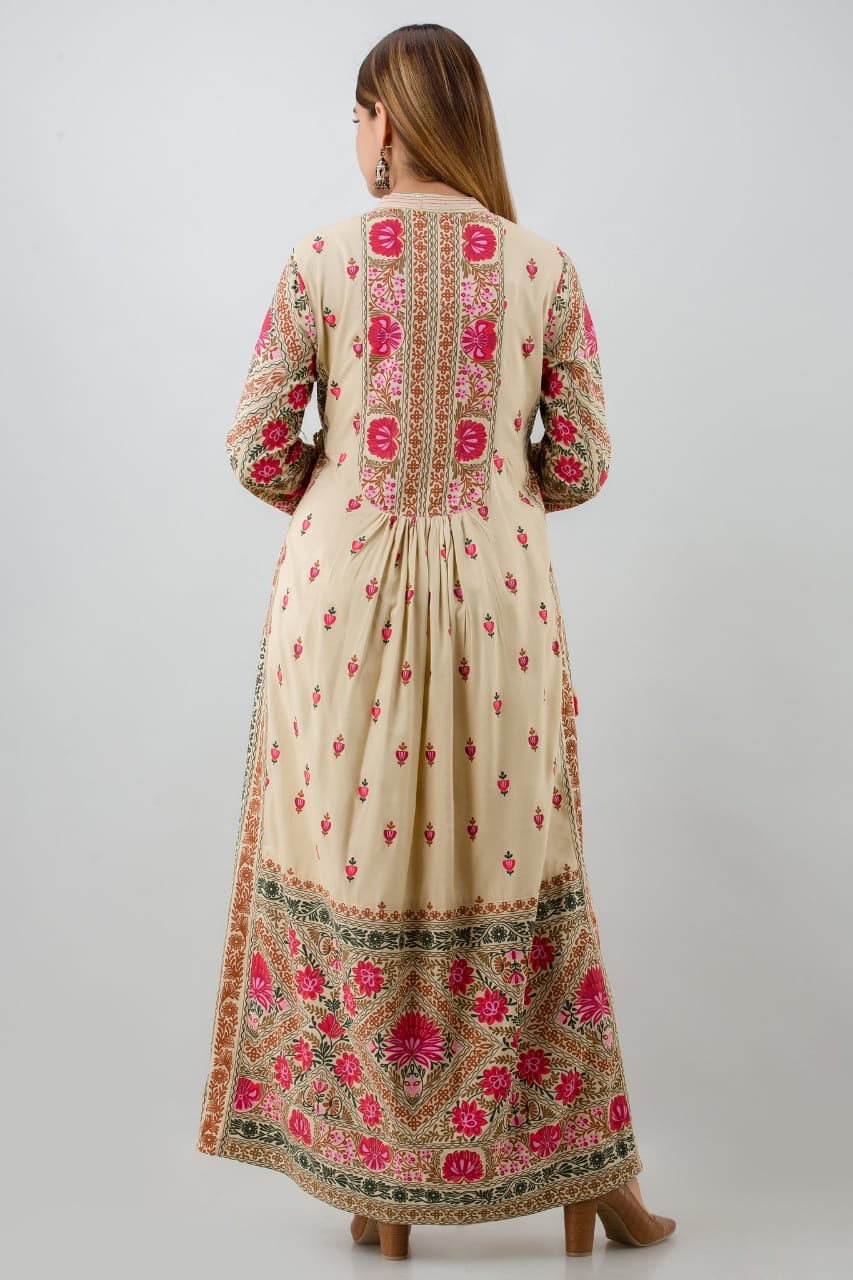 Awesome Rayon Gown with Pant for Women-SHKS1112