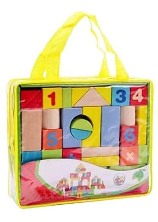 Wooden Multicolour Building Blocks for Kids - SHTM1058