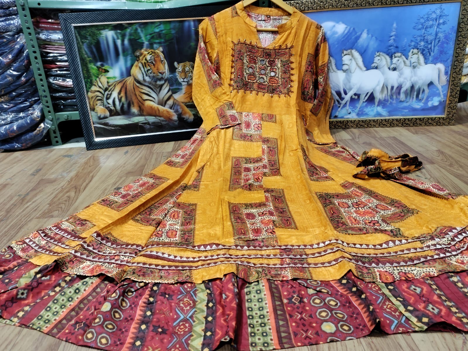 Ethnic Long Gown for Women-SHKS1057