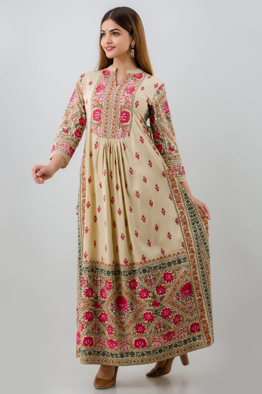 Awesome Rayon Gown with Pant for Women-SHKS1112