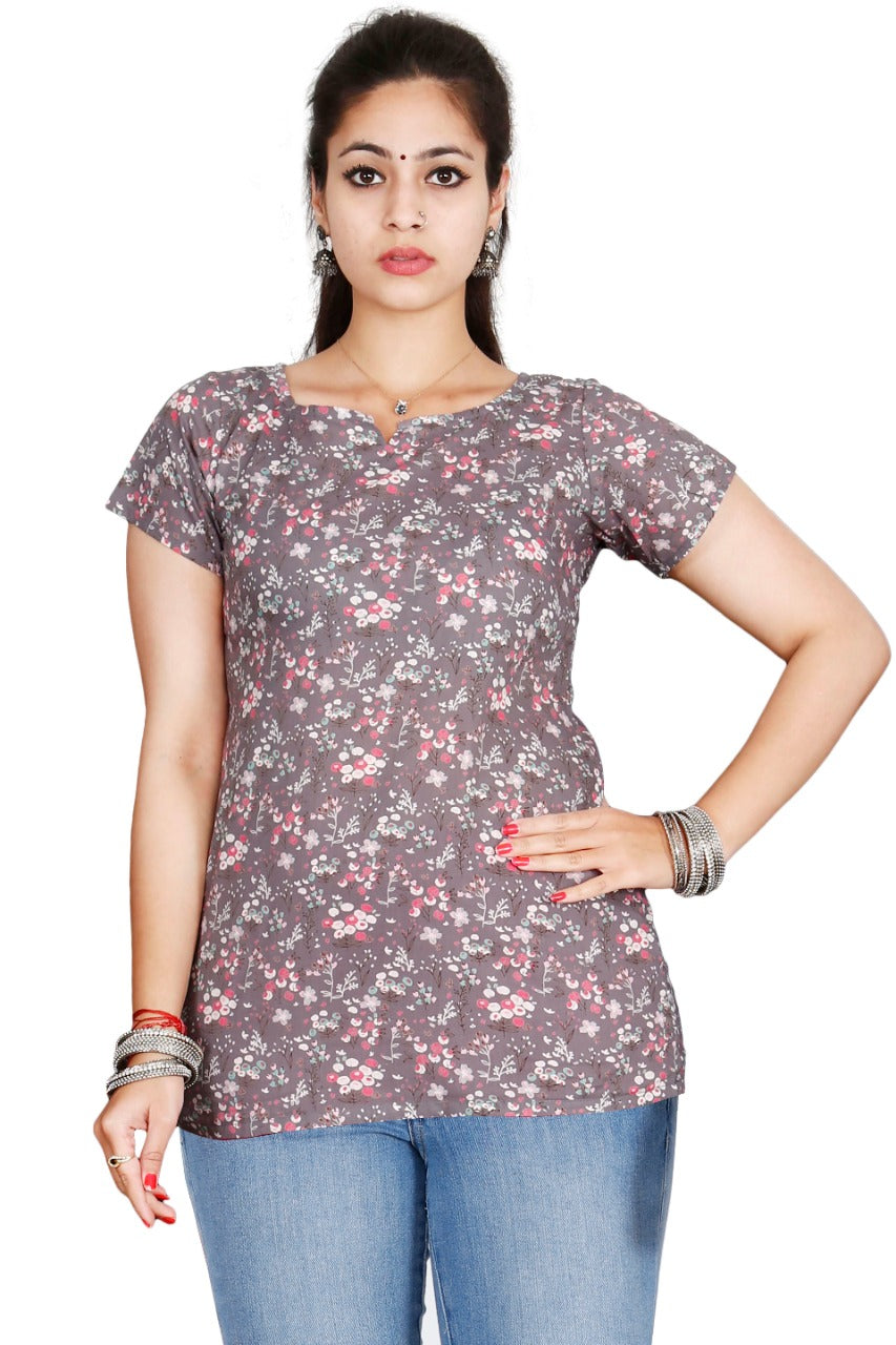 Women's Printed Cotton Stylish Tunics-SHTU1065