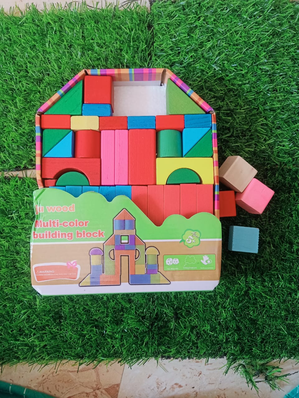 Wooden Multicolour Building Blocks for Kids - SHTM1057