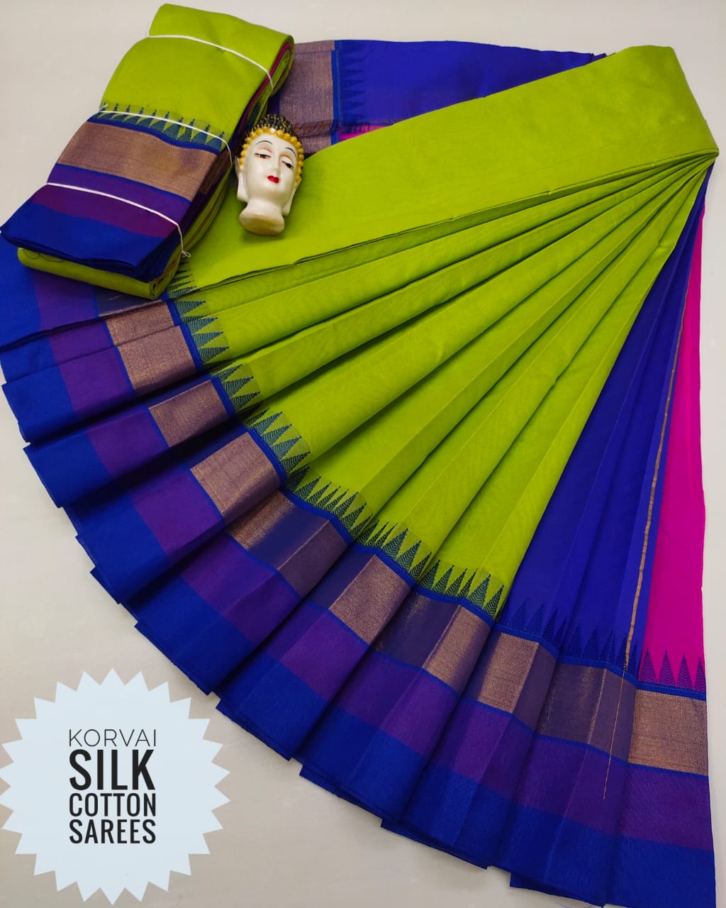 Korvai Silk Cotton Saree-SH0561