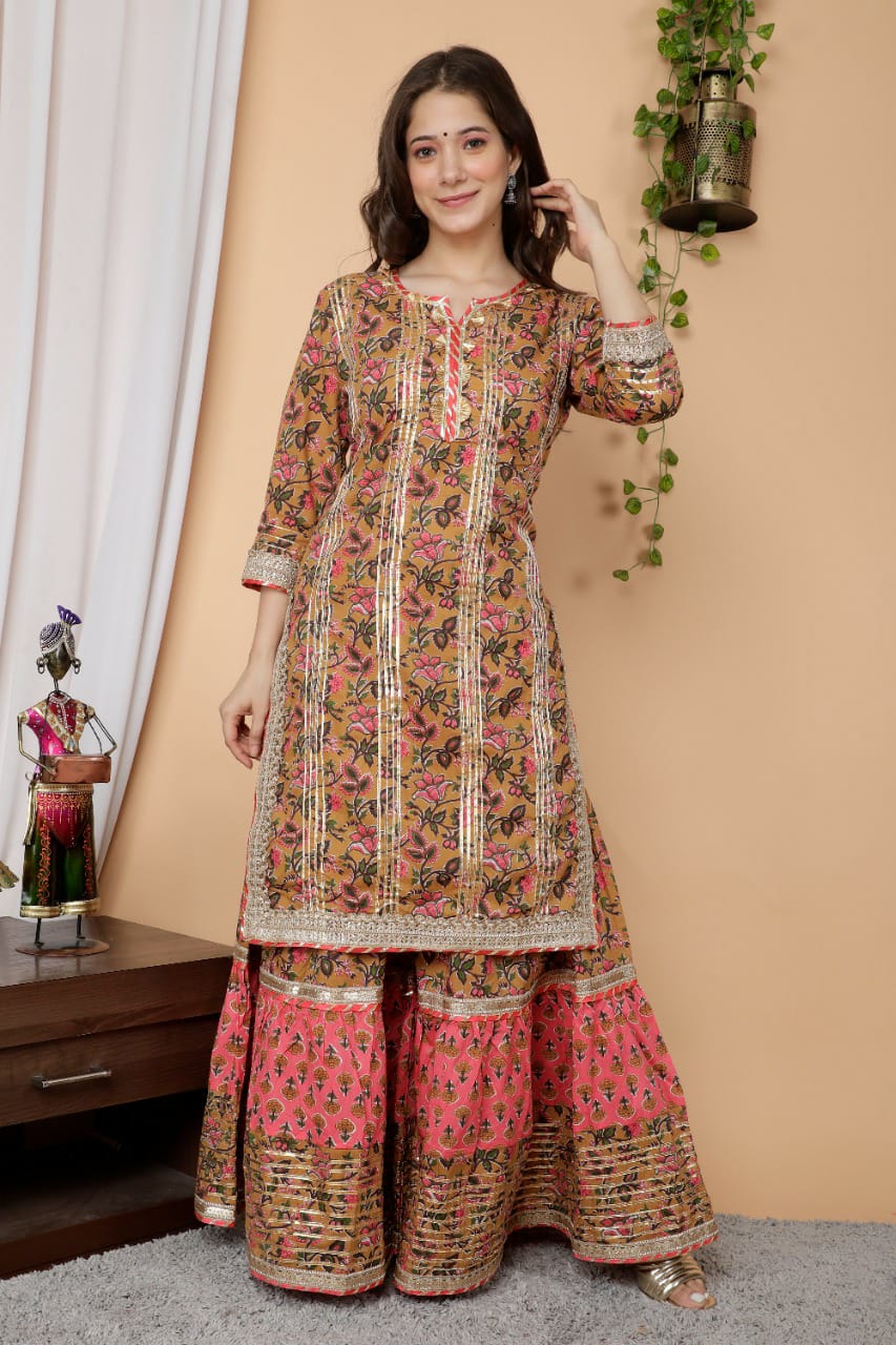 Ethnic Cotton Kurta Sets for Women-SHKS1110