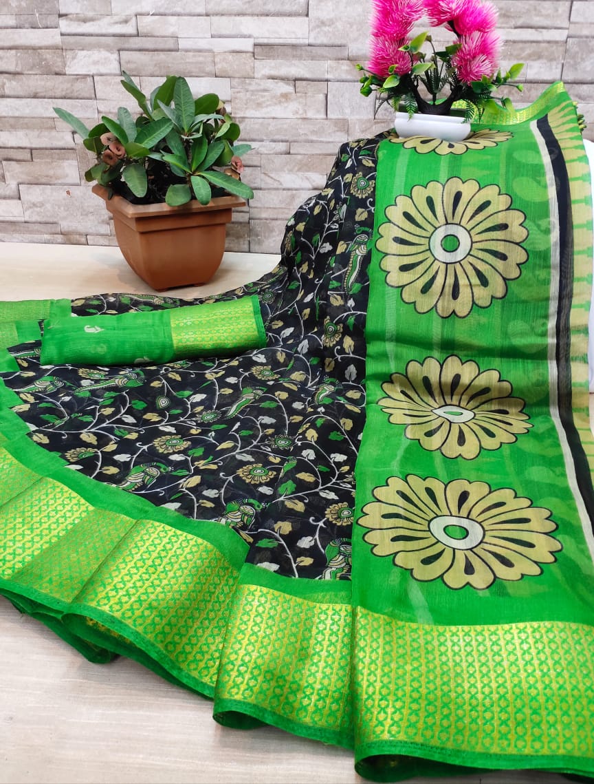 Soft Cotton Kalamkari Saree Collections-SH0589
