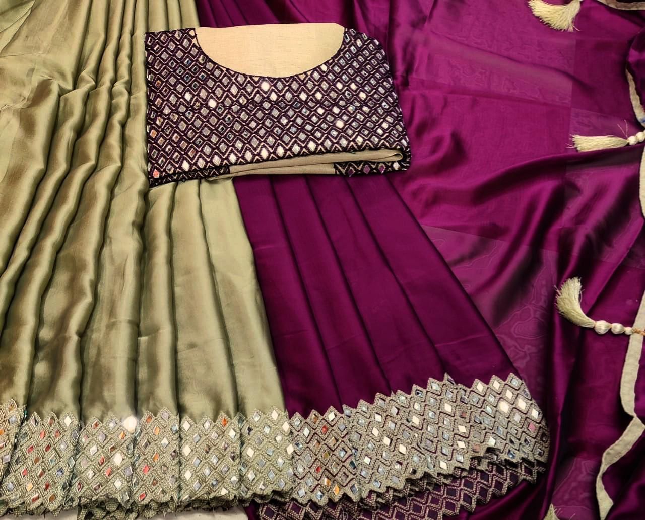 Super Trending Mirror work Saree-SH0560