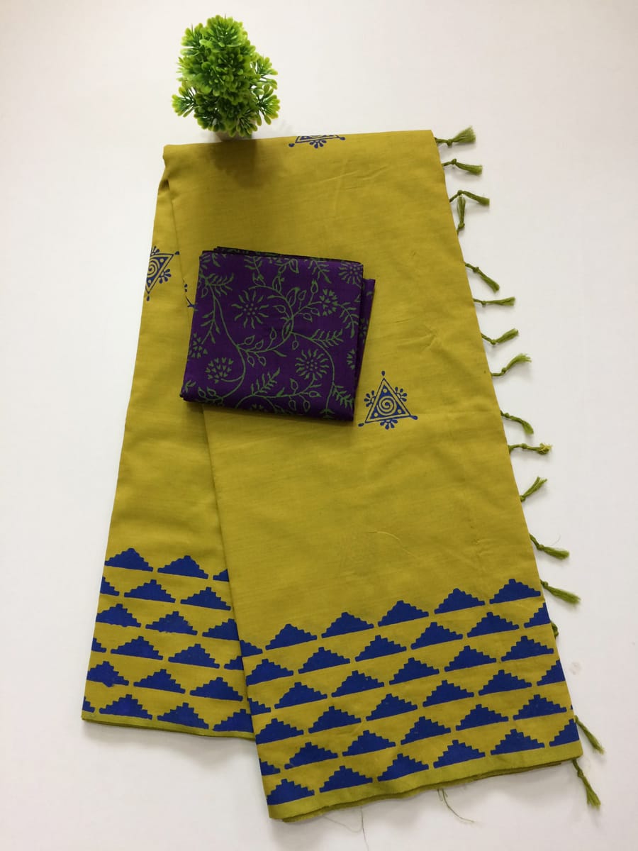 South Cotton sarees With Blouse Piece-SH0564