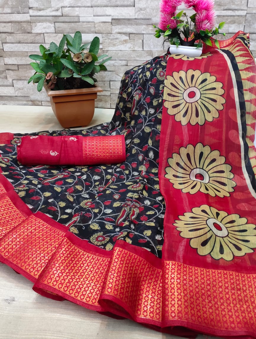 Soft Cotton Kalamkari Saree Collections-SH0589