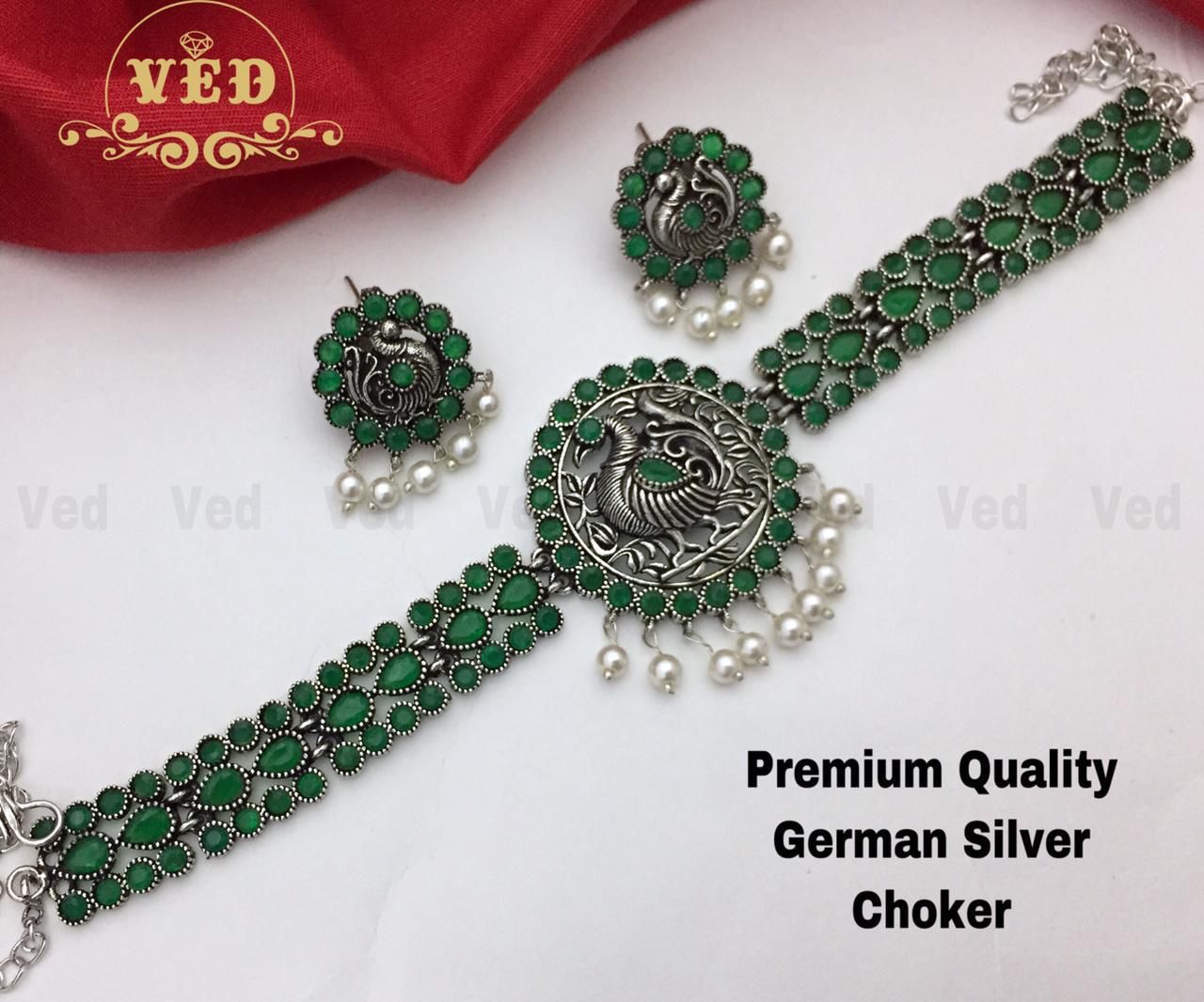 Premium Quality German Silver Choker- SHJ1010