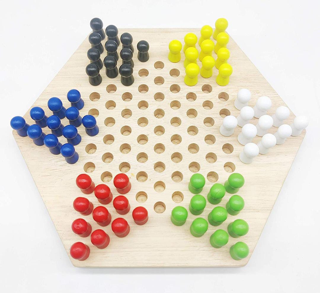Wooden Chinese Checkers Board Game for Kids-SHTM1075