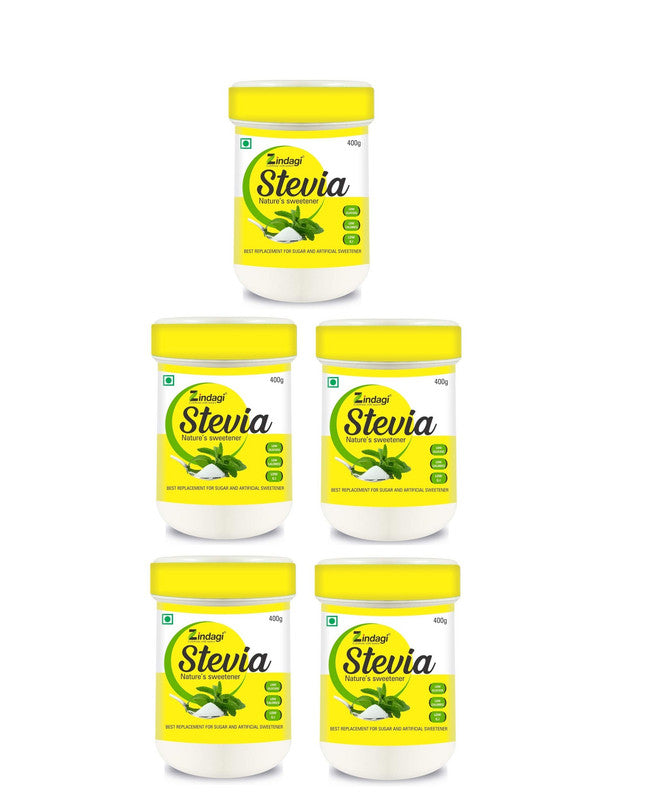 Zindagi Stevia Powder - Natural Stevia White Powder - Sugarfree Stevia Powder - Stevia Extract Powder 400 gm - SHTZ1033
