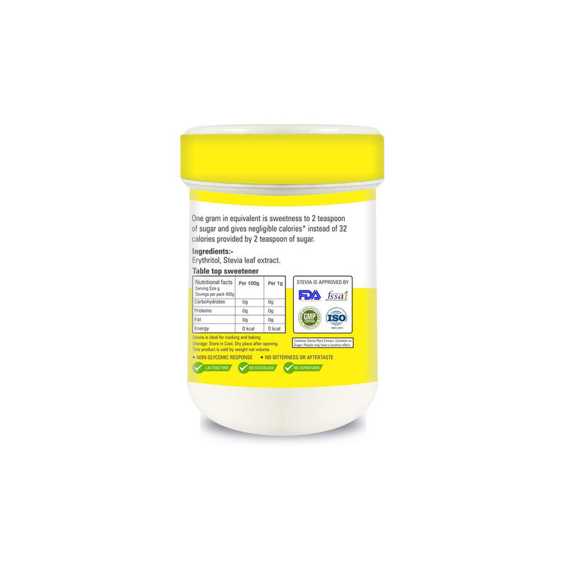Zindagi Stevia Powder - Natural Stevia White Powder - Sugarfree Stevia Powder - Stevia Extract Powder 400 gm - SHTZ1033