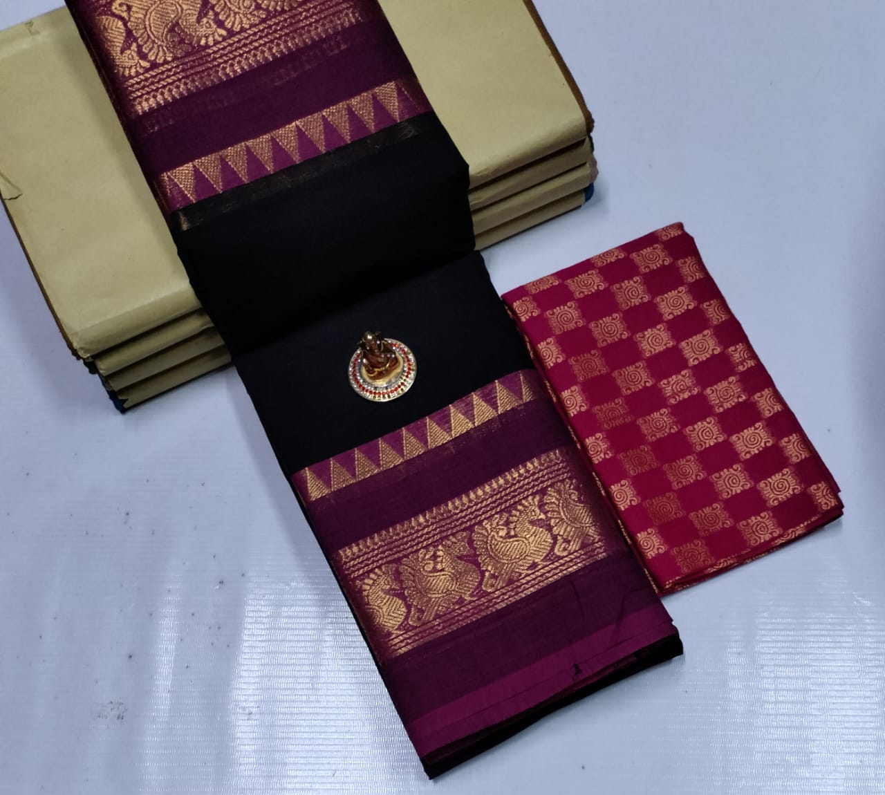 Elegant Chettinad Cotton Sarees - SH0602