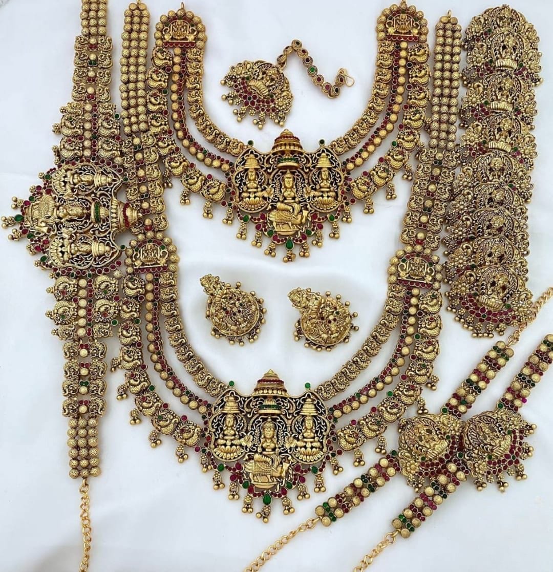 Matte Finish South Indian Bridal Sets - SHJ1090