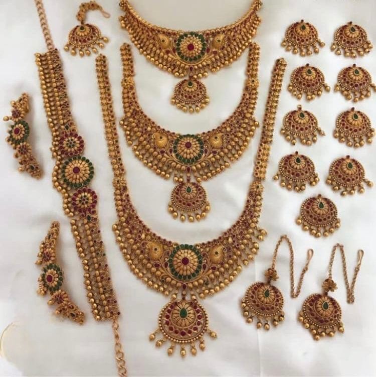 Matte Finish South Indian Bridal Sets - SHJ1089