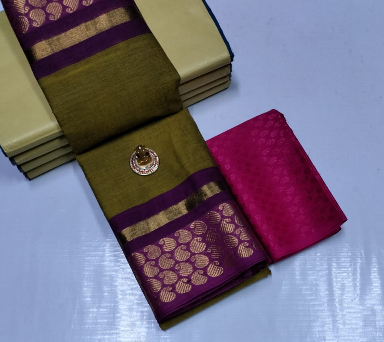 Elegant Chettinad Cotton Sarees - SH0602