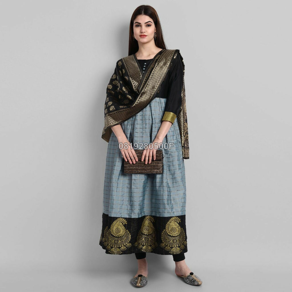 Ethnic Banarasi Kurta Set for Women-SHKS1155