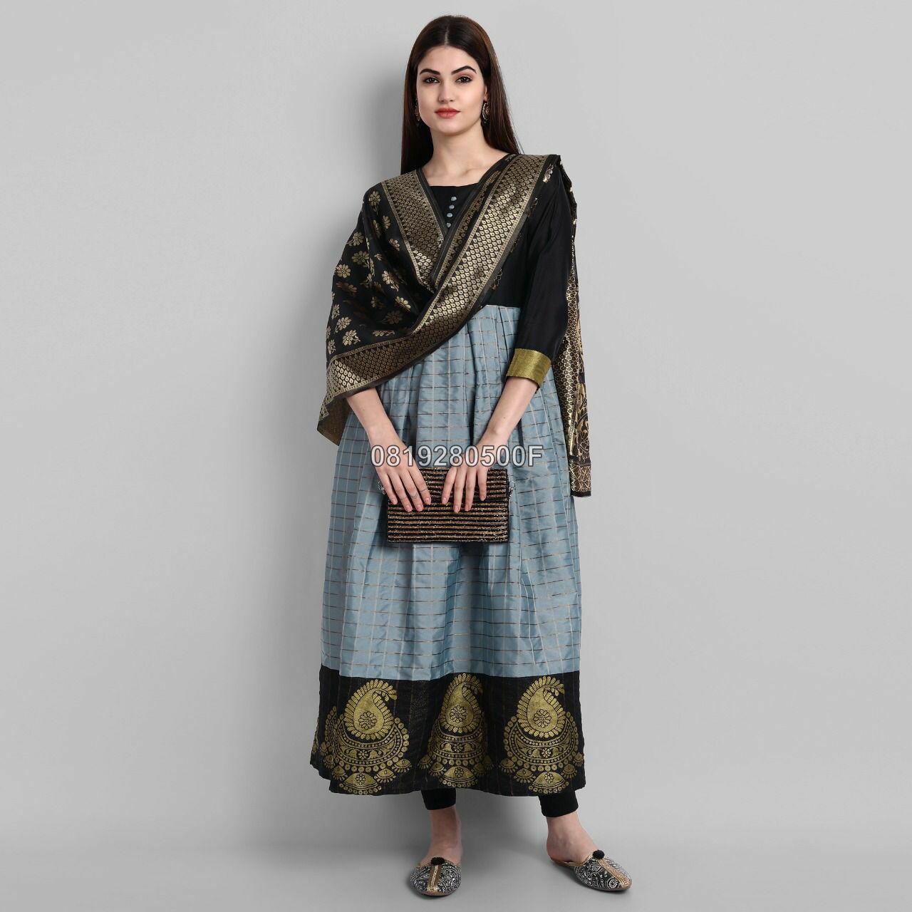 Ethnic Banarasi Kurta Set for Women-SHKS1155