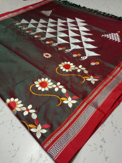 Beautiful Resham Blended Cotton Sarees-SH0578
