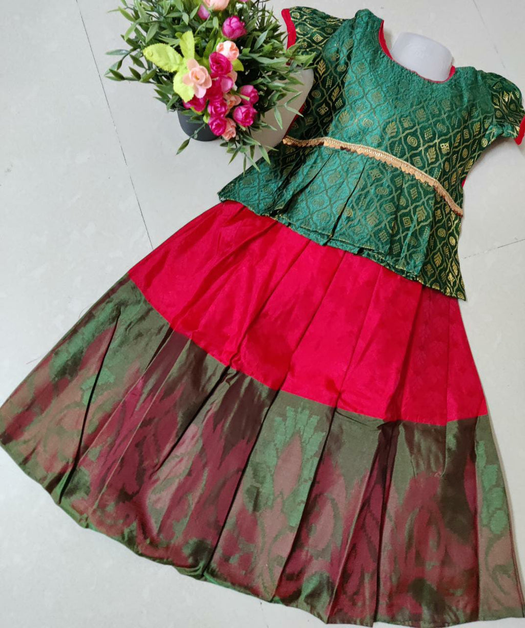 Ethnic Skirt Set for Girls-SHG1052