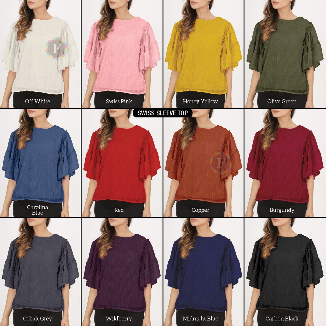 Swiss Sleeve Top for Women-SHTU1076