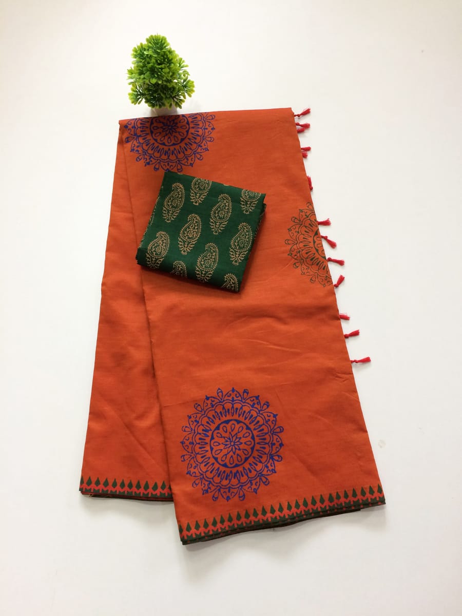 South Cotton sarees With Blouse Piece-SH0564