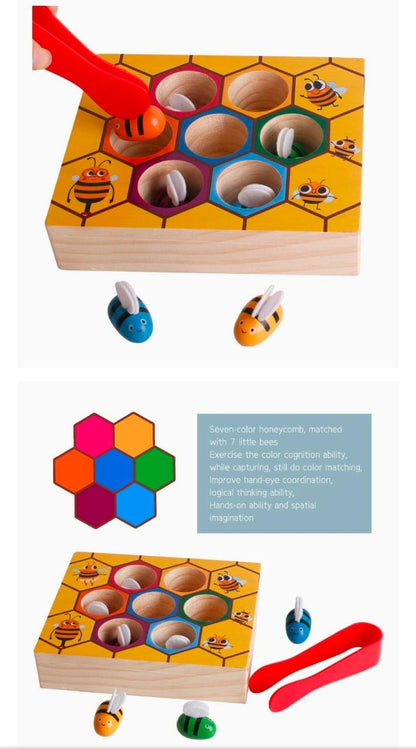 Wooden Montessori Industrious Little Bee Toy for Kids-SHTM1091