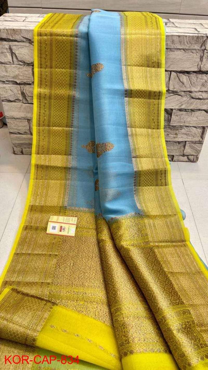 Banarasi Kora Organza saree – Chickpet Sarees