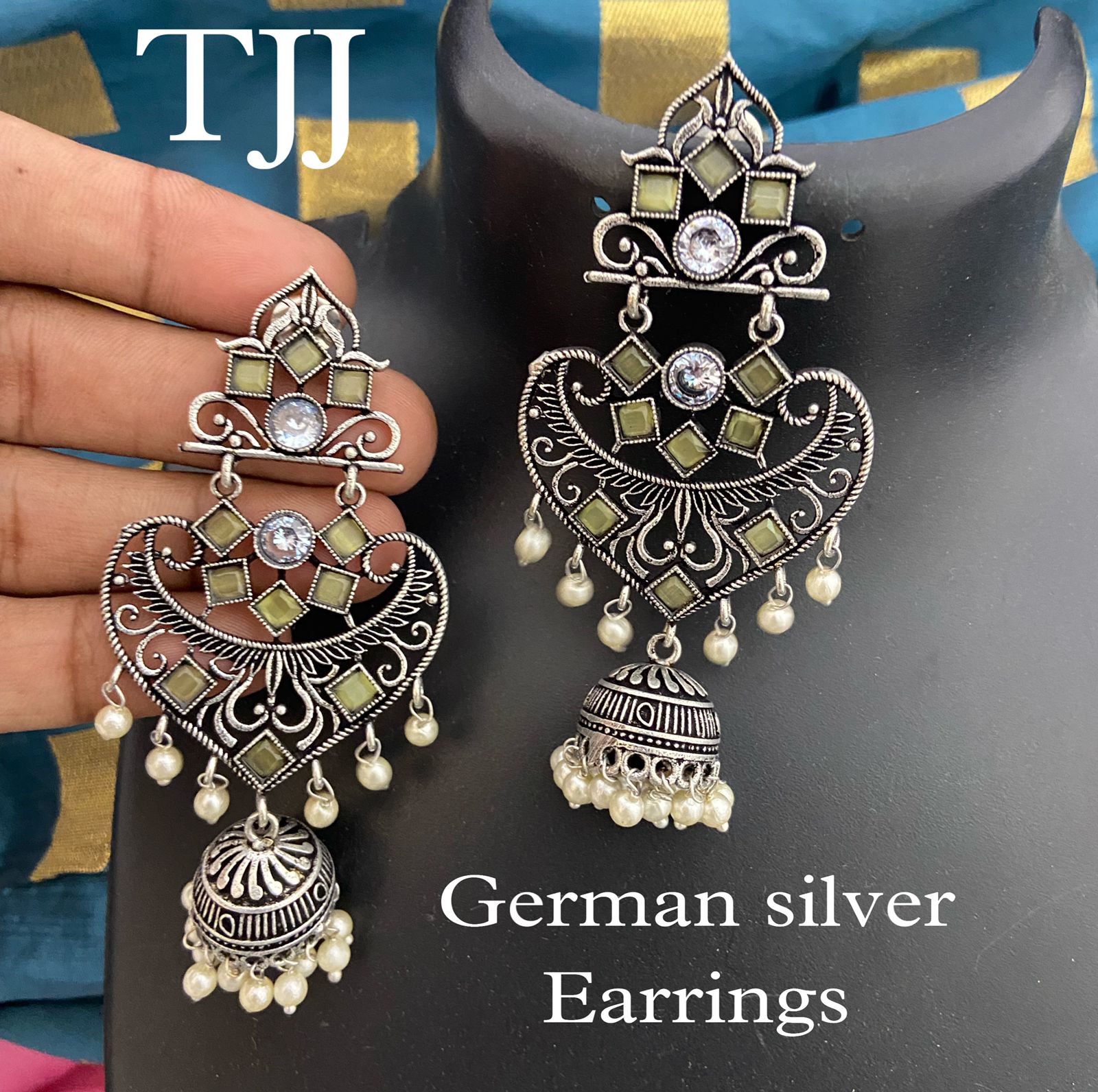 Trendy German Silver Earrings  - SHJ1100