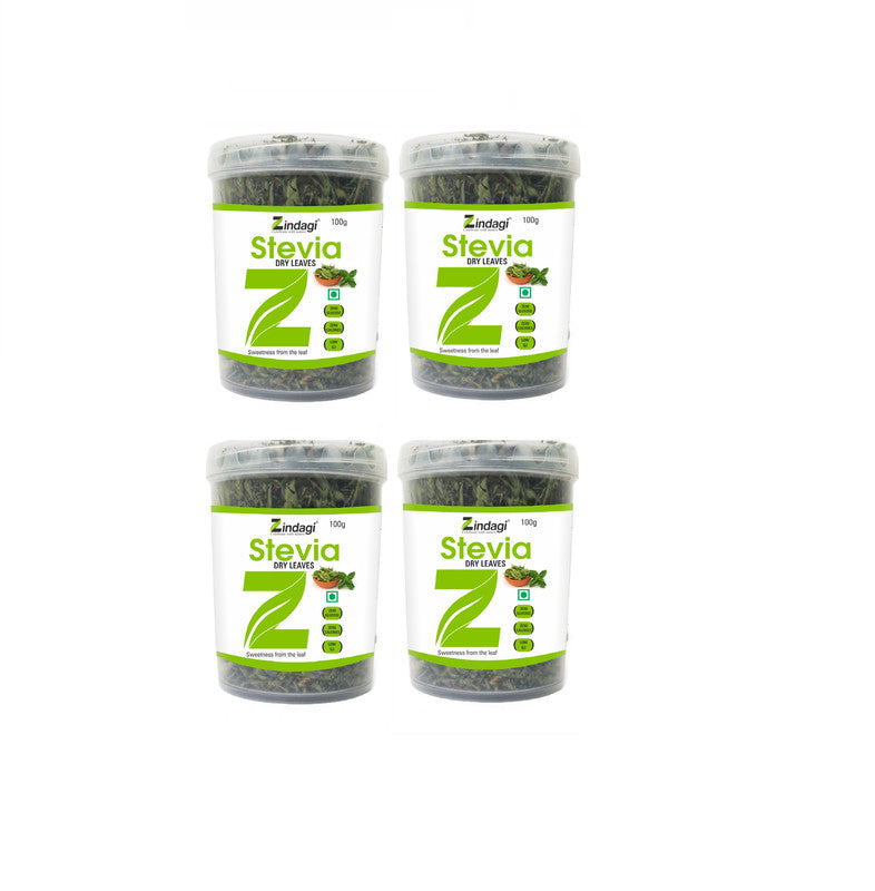 Zindagi Stevia Dry Leaves - Natural Stevia Leaf - Sugar-Free Stevia Sweetener (100 gm) - SHTZ1008