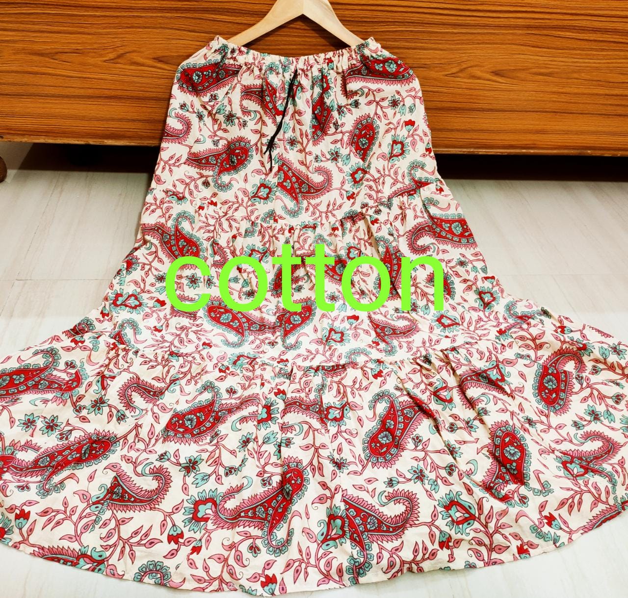 Women's Rayon/Cotton Printed Ethnic Skirt-SHBW1088