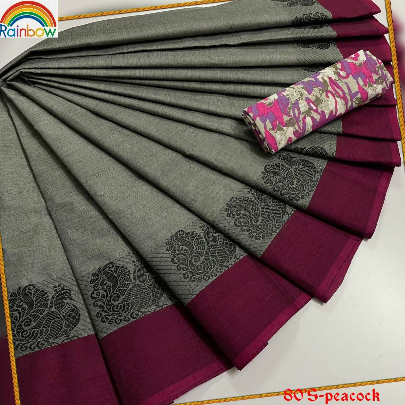 Chettinad Fancy Checked Hand Made Putta Pure Cotton Sarees