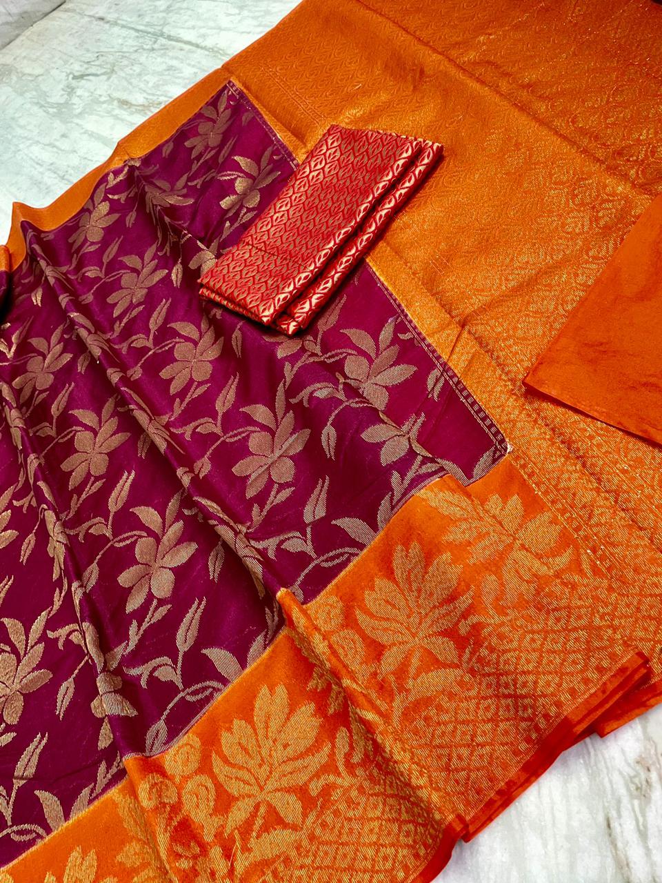 Semi Dupion Soft Silk Sarees -SH0629