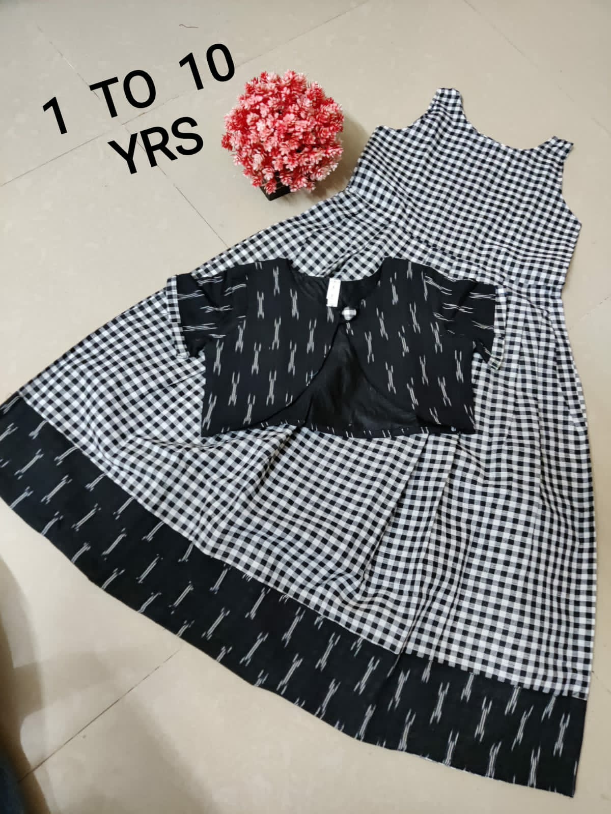 Handloom Fusion Frocks for Girls-SHG1063