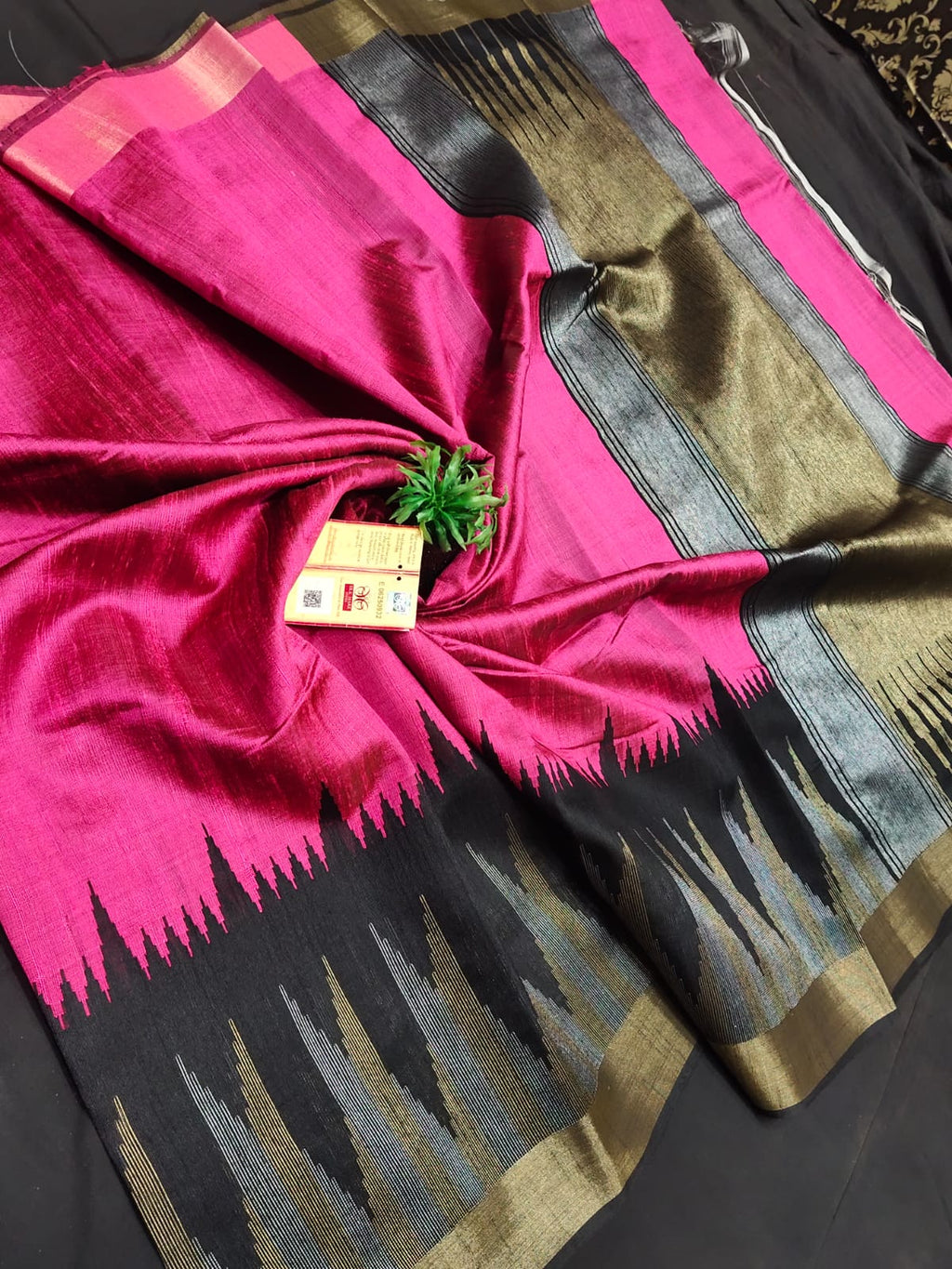 Raw Silk Temple Border Sarees - SH0605