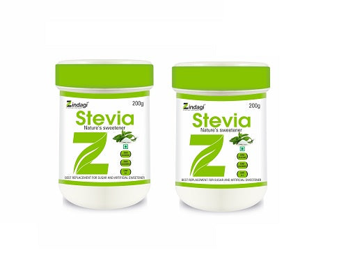 Zindagi Stevia Powder - Natural Stevia White Powder - Sugarfree Stevia Powder - Stevia Extract Powder 200 gm - SHTZ1006
