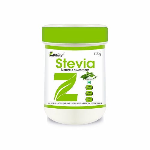 Zindagi Stevia Powder - Natural Stevia White Powder - Sugarfree Stevia Powder - Stevia Extract Powder 200 gm - SHTZ1006