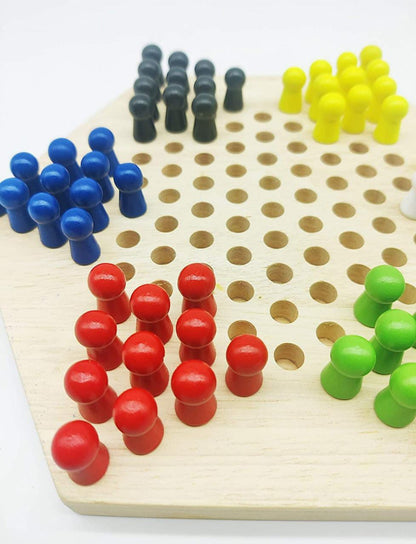 Wooden Chinese Checkers Board Game for Kids-SHTM1075