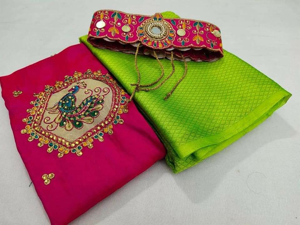 Chiffon Leaf Saree Collections-SH0593
