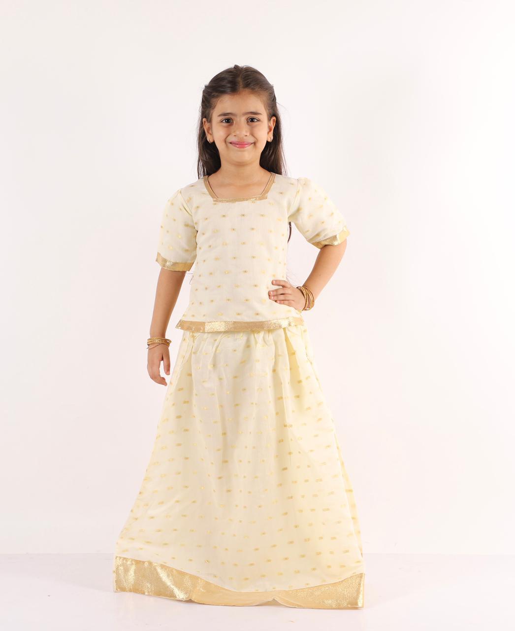 Silk Skirt Set for Girls-SHG1064