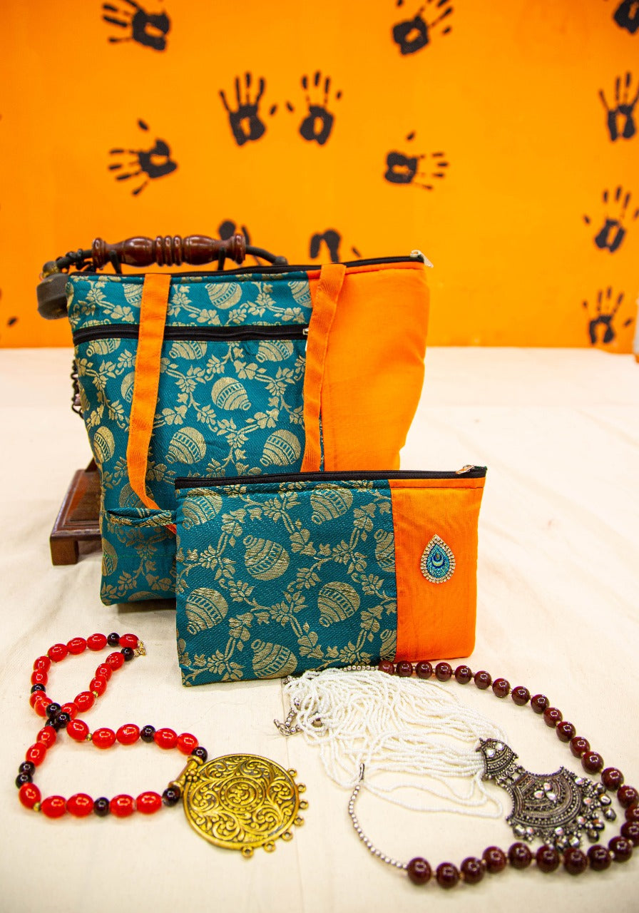 New Bag Combo Brocade Handbags & purse-SHB1057