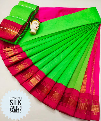 Korvai Silk Cotton Saree-SH0561