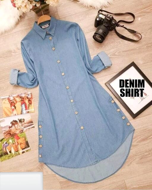 Trendy Denim Shirt for Women-SHTU1073
