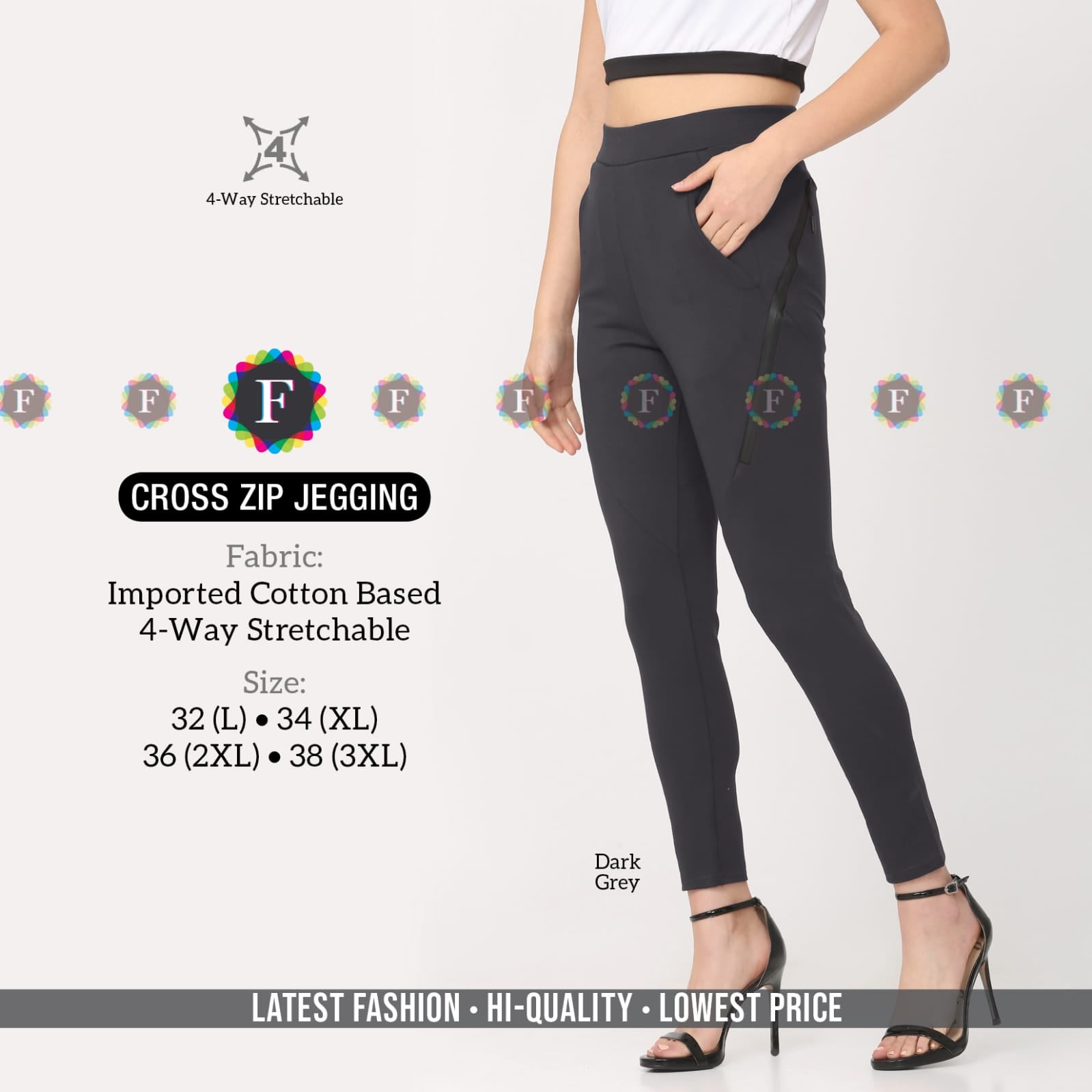 Stylish Cross Zip Jeggings -SHBW1090