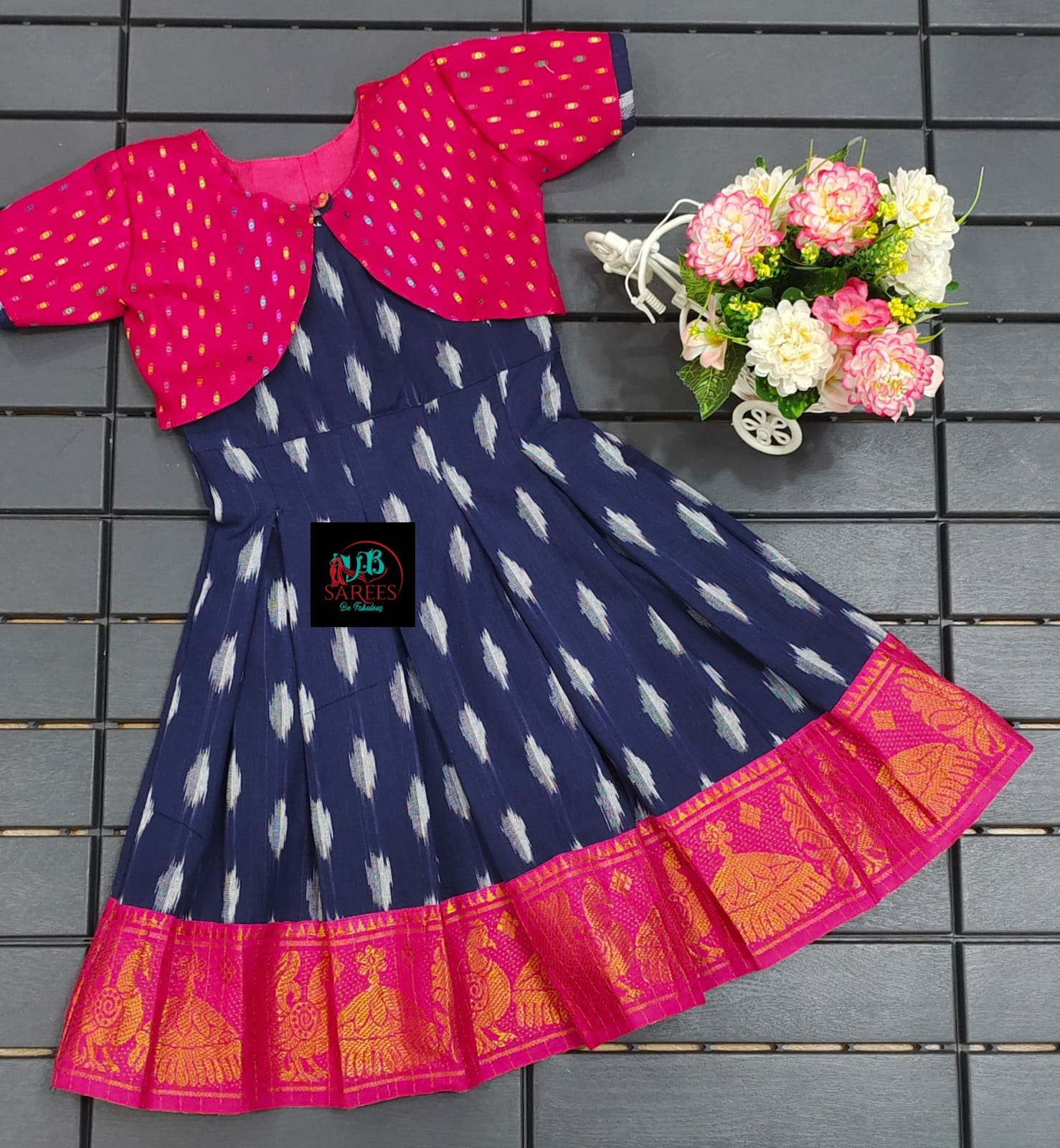 Ethnic Girls Frock with Coat-SHG1060