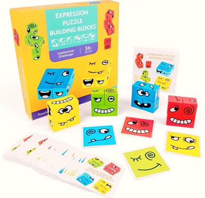 Expression Puzzle Building Block Toy for Kids-SHTM1129