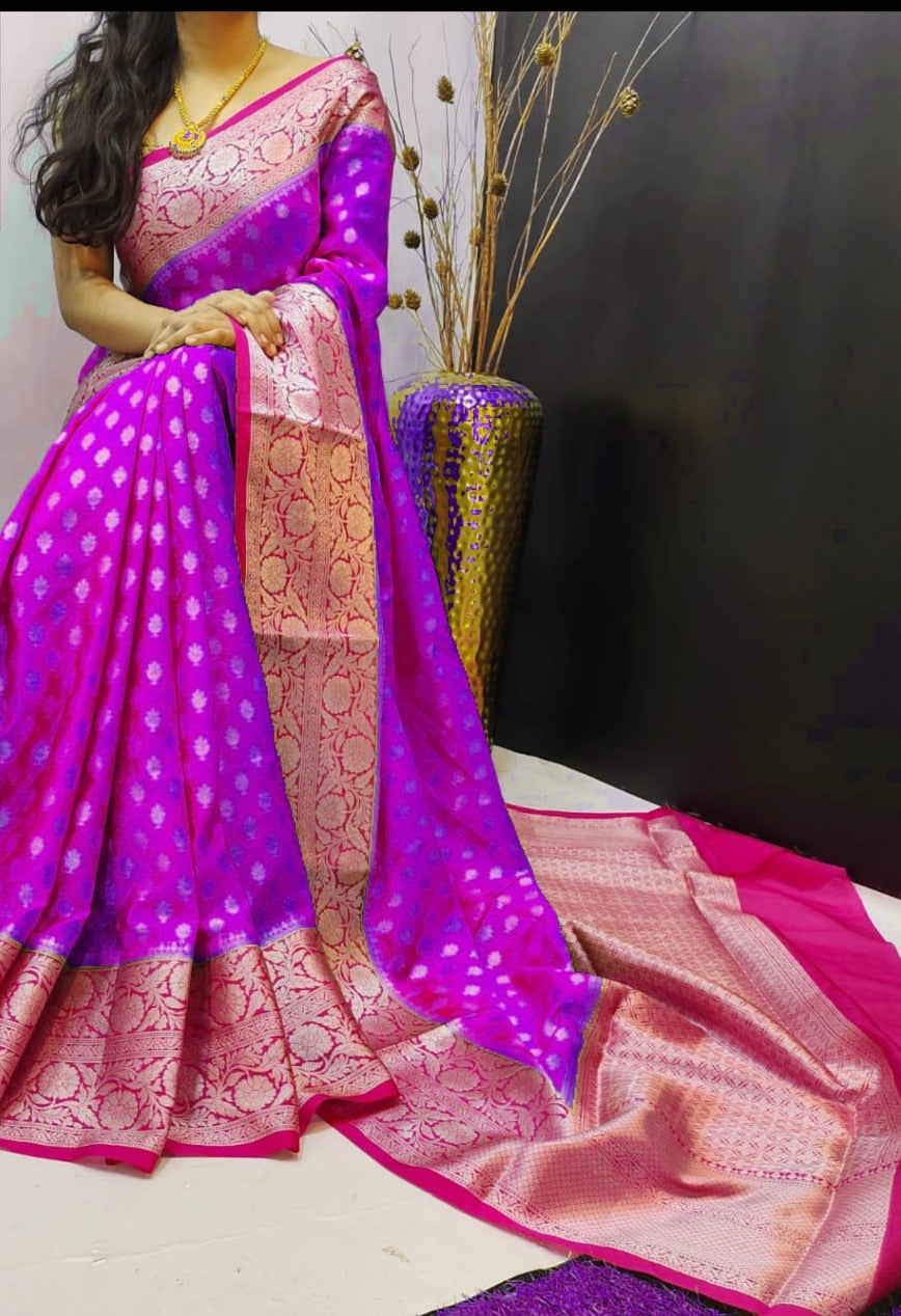 Fancy Kora Organza Saree Collections -SH0642