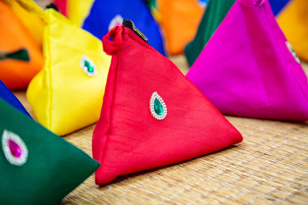 Raw silk Triangle Pouches-SHB1052